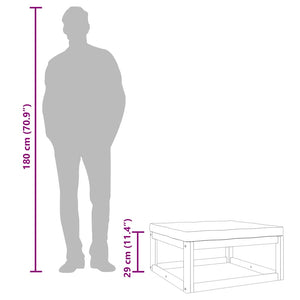 Poggiapiedi Giardino con Cuscino Tortora Legno Massello Acacia 360006