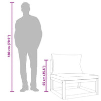 Divano Centrale Giardino Cuscini Grigio Chiaro Massello Acacia 360013