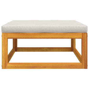 Poggiapiedi Giardino con Cuscino Grigio Chiaro Massello Acacia 360014