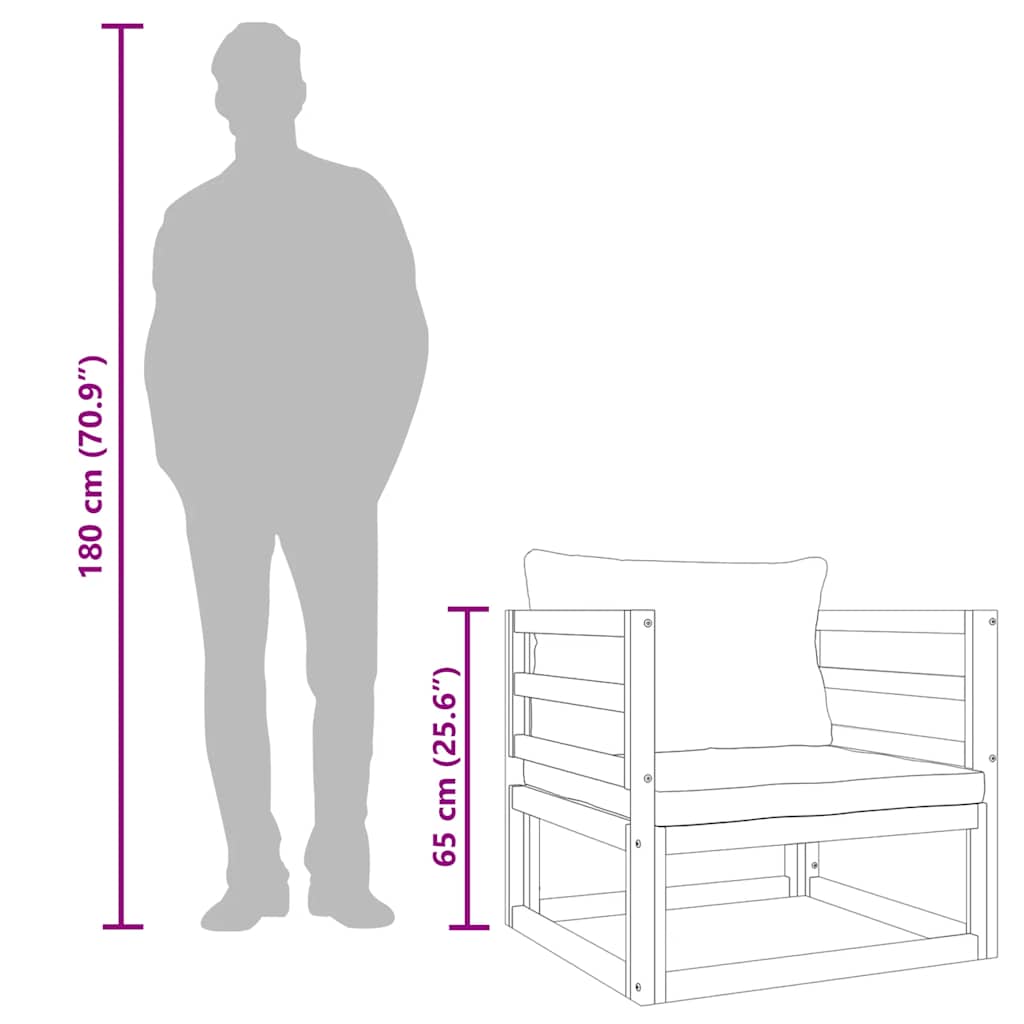 Poltrona Giardino Cuscini Grigio Chiaro Legno Massello Acacia 360015