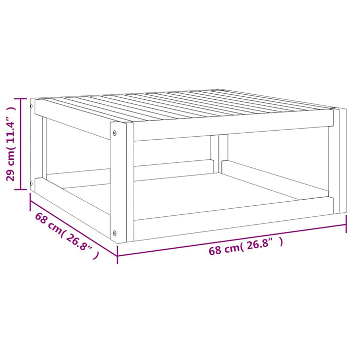 Tavolino da Salotto 68x68x29 cm in Legno Massello di Acacia