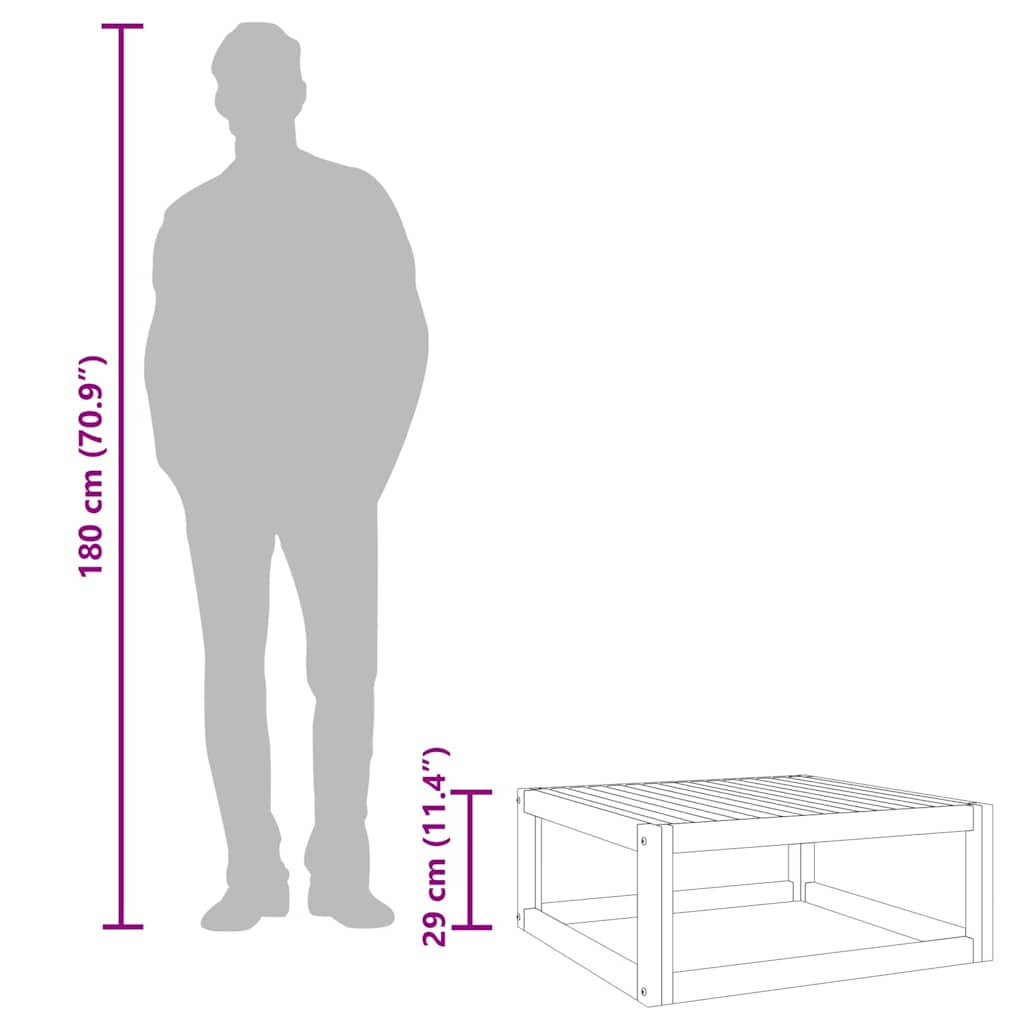 Tavolino da Salotto 68x68x29 cm in Legno Massello di Acacia 360024