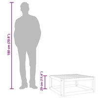 Tavolino da Salotto 68x68x29 cm in Legno Massello di Acacia 360024