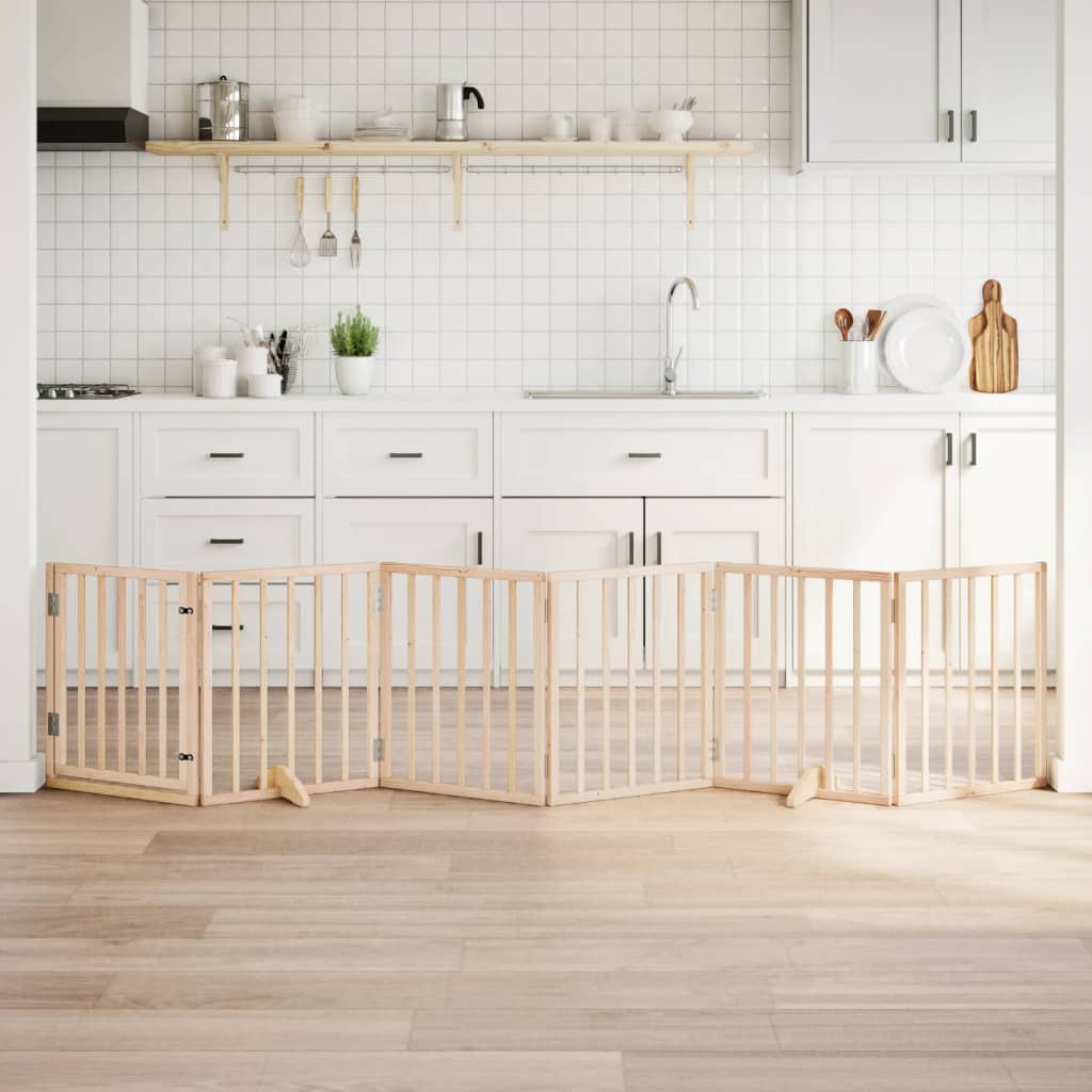 vidaXL Cancello per Cani Pieghevole 6 Pannelli 300 cm Legno di Pioppo