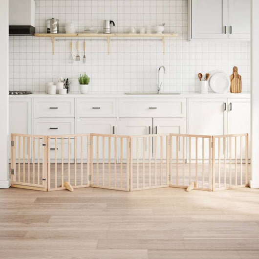 vidaXL Cancello per Cani Pieghevole 6 Pannelli 300 cm Legno di Pioppo