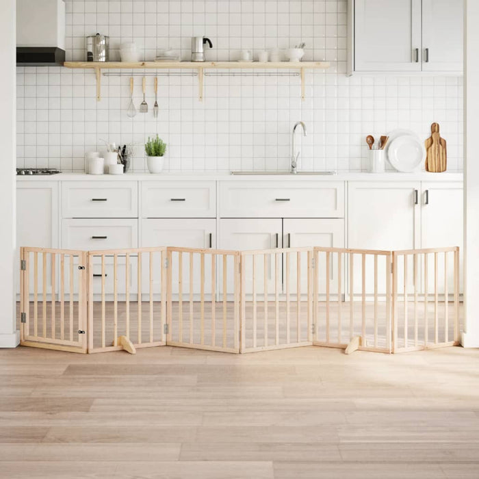 vidaXL Cancello per Cani Pieghevole 6 Pannelli 300 cm Legno di Pioppo