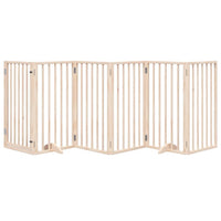 Cancelletto di sicurezza per cani e animali domestici con porta a 6 pannelli in legno di pioppo marrone 02_0023320