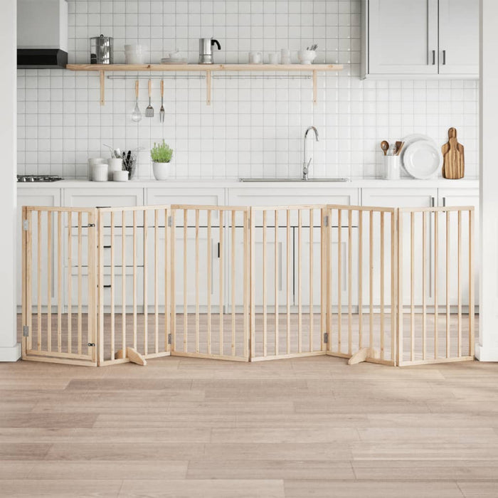 vidaXL Cancello per Cani Pieghevole 6 Pannelli 300 cm Legno di Pioppo