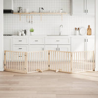 Cancello per Cani con Porta Pieghevole 4 Pannelli 320 cm Pioppo 352177