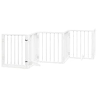 vidaXL Cancello Cani Porta Pieghevole Bianco 6 Pannelli 300 cm Pioppo
