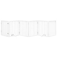 vidaXL Cancello Cani Porta Pieghevole Bianco 6 Pannelli 300 cm Pioppo
