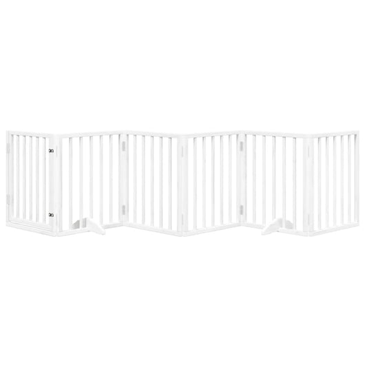 Cancelletto di sicurezza per cani e gatti 6 pannelli in legno di pioppo bianco 02_0023357