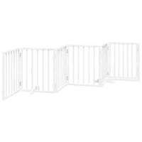 vidaXL Cancello Cani Porta Pieghevole Bianco 6 Pannelli 300 cm Pioppo