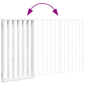 Cancelletto per cani pieghevole a 3 pannelli bianco 150 cm in legno di pioppo 352182