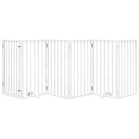 vidaXL Cancello Cani Porta Pieghevole Bianco 6 Pannelli 300 cm Pioppo
