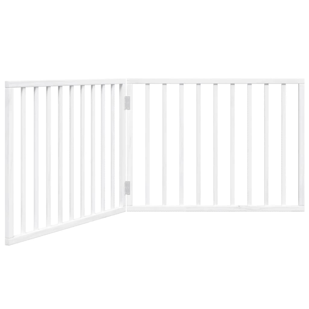 Cancelletto per cani pieghevole 2 pannelli bianco 160 cm in legno di pioppo 352184