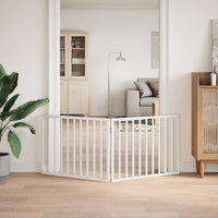 Cancelletto per cani pieghevole 2 pannelli bianco 160 cm in legno di pioppo 352184