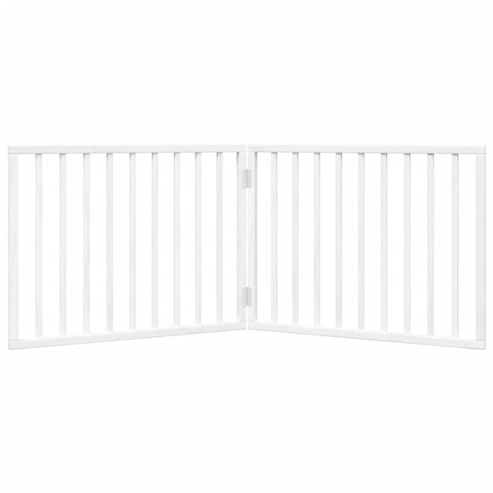 Cancelletto per cani pieghevole 2 pannelli bianco 160 cm in legno di pioppo 352184