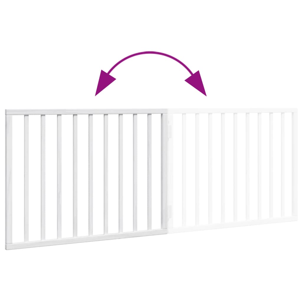 Cancelletto per cani pieghevole 2 pannelli bianco 160 cm in legno di pioppo 352184