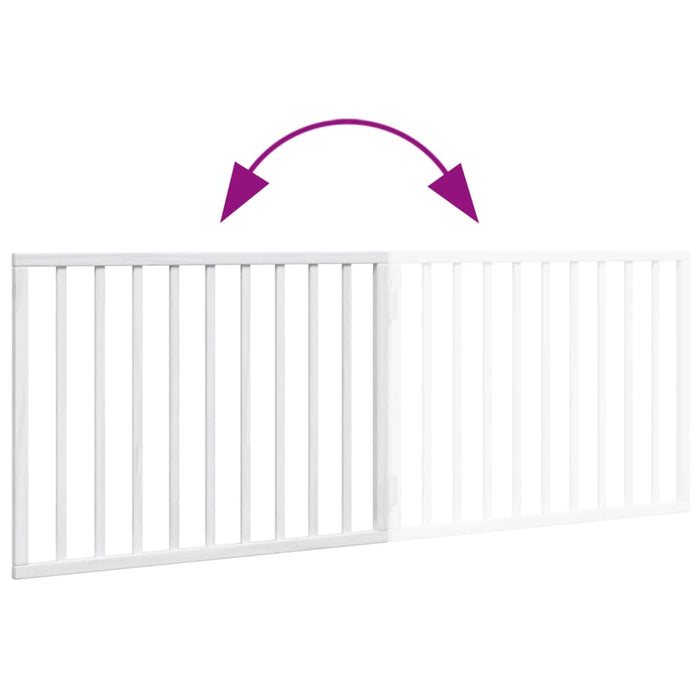 Cancelletto per cani pieghevole 2 pannelli bianco 160 cm in legno di pioppo 352184