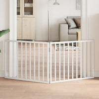 Cancelletto per cani pieghevole 2 pannelli bianco 160 cm in legno di pioppo 352184