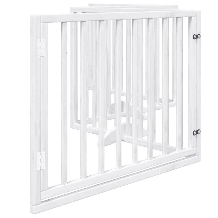 Cancelletto di sicurezza per cani e gatti 4 pannelli in legno di pioppo bianco 02_0023343