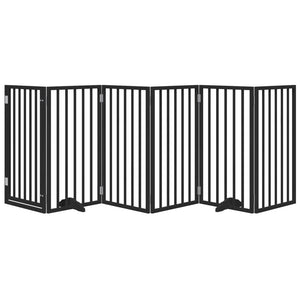 vidaXL Cancello per Cani Porta Pieghevole Nero 6 Pannelli 300cm Pioppo