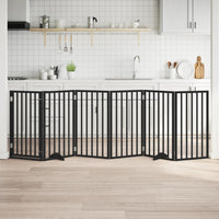 vidaXL Cancello per Cani Porta Pieghevole Nero 6 Pannelli 300cm Pioppo