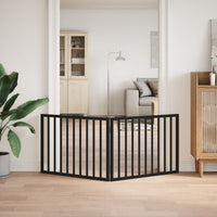 vidaXL Cancello per Cani Pieghevole 2 Pannelli Nero 160cm Legno Pioppo