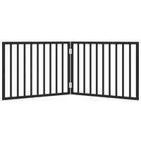 Cancelletto per cani pieghevole 2 pannelli nero 160 cm in legno di pioppo 352192