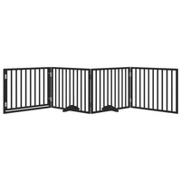 vidaXL Cancello per Cani Porta Pieghevole Nero 4 Pannelli 320cm Pioppo