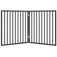 Cancelletto di sicurezza pieghevole per cani a 2 pannelli in legno di pioppo nero 02_0023058