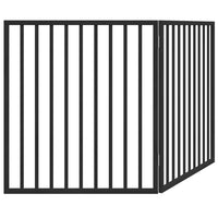 Cancelletto di sicurezza pieghevole per cani a 2 pannelli in legno di pioppo nero 02_0023058