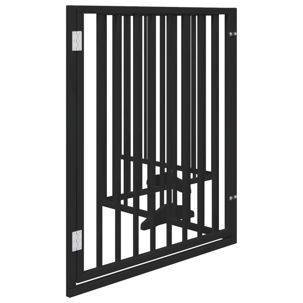 vidaXL Cancello per Cani Porta Pieghevole Nero 4 Pannelli 320cm Pioppo