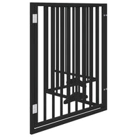 vidaXL Cancello per Cani Porta Pieghevole Nero 4 Pannelli 320cm Pioppo