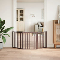 vidaXL Cancello Cani Pieghevole 3 Pannelli Marrone 150cm Legno Pioppo