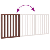 Cancello Cani Pieghevole 3 Pannelli Marrone 150cm Legno Pioppo 352196