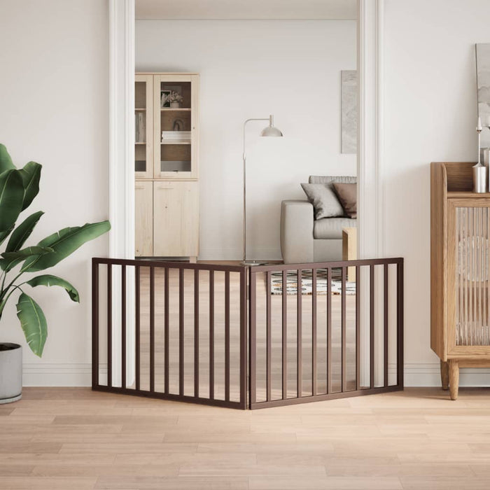 vidaXL Cancello Cani Pieghevole 2 Pannelli Marrone 160cm Legno Pioppo