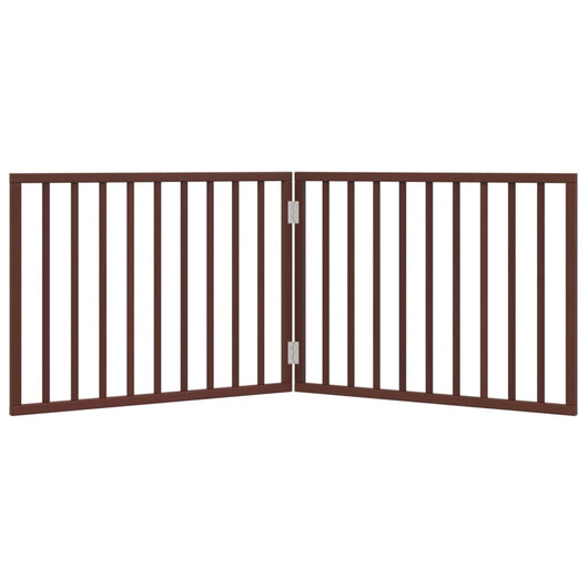 Cancelletto di sicurezza per cani animali domestici pieghevole 2 ante 160 cm in legno di pioppo marrone 02_0023036