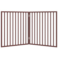 Cancello di sicurezza per cani animali domestici pieghevole 2 ante 160 cm legno di pioppo marrone 02_0023035