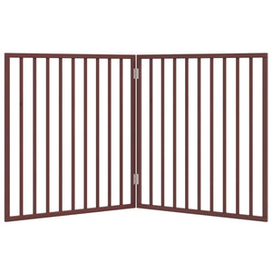 Cancello di sicurezza per cani animali domestici pieghevole 2 ante 160 cm legno di pioppo marrone 02_0023035