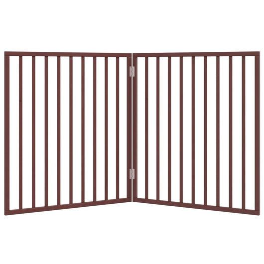 Cancello di sicurezza per cani animali domestici pieghevole 2 ante 160 cm legno di pioppo marrone 02_0023035