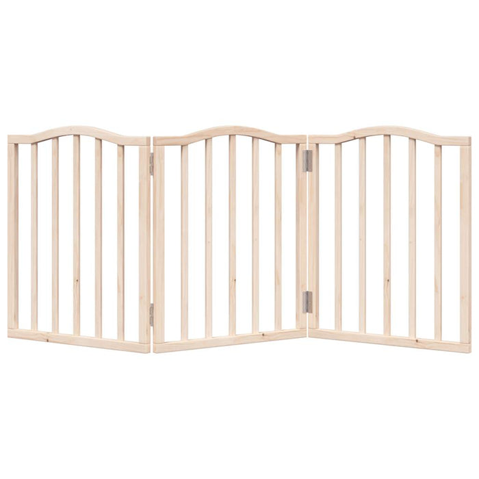 Cancello per Cani Pieghevole 3 Pannelli 150 cm Legno di Pioppo 352204