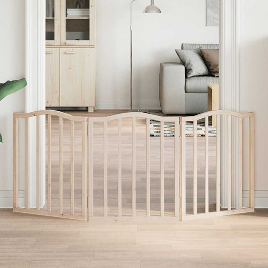vidaXL Cancello per Cani Pieghevole 3 Pannelli 150 cm Legno di Pioppo