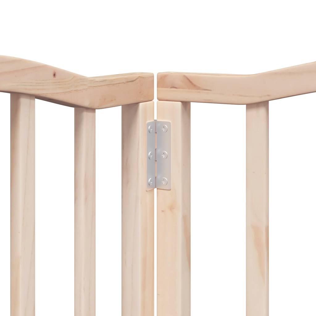 Cancelletto di sicurezza per cani e animali domestici con porta a 6 pannelli in legno di pioppo marrone 02_0023325