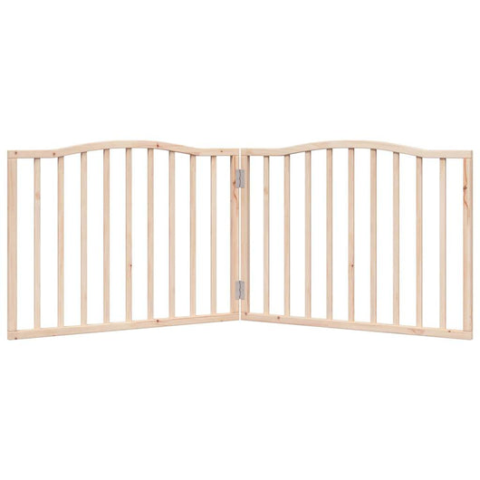 Cancello di sicurezza per cani animali domestici pieghevole 2 ante 160 cm legno di pioppo marrone 02_0023040
