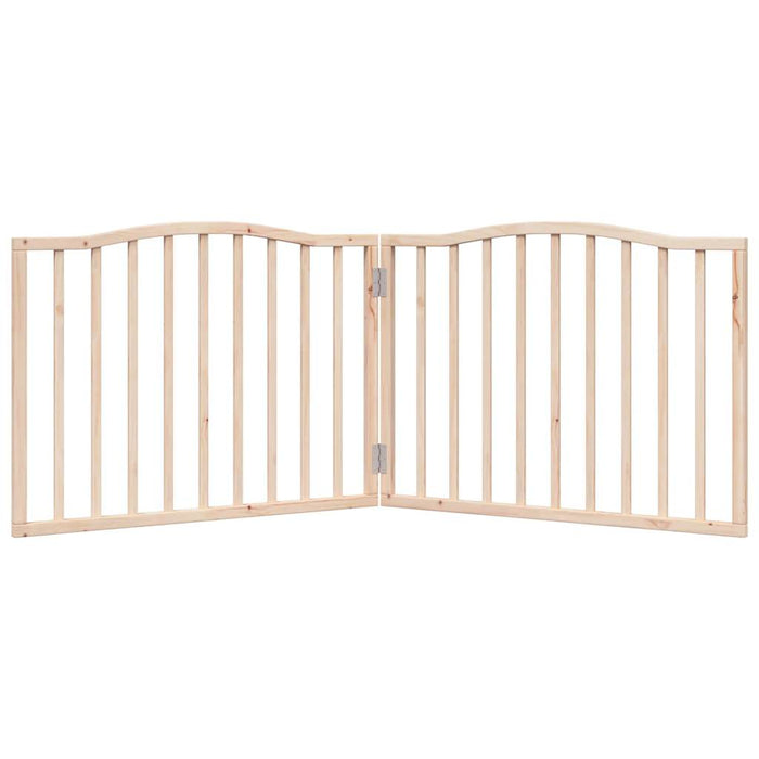 Cancello di sicurezza per cani animali domestici pieghevole 2 ante 160 cm legno di pioppo marrone 02_0023040