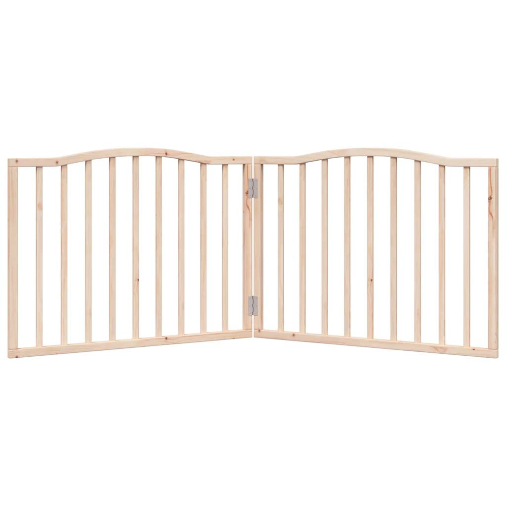Cancello per Cani Pieghevole 2 Pannelli 160 cm Legno di Pioppo 352208