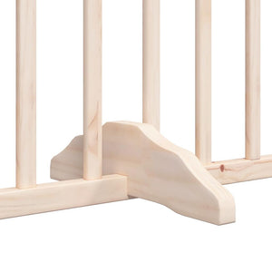 Cancelletto di sicurezza per cani con porta a 4 pannelli in legno di pioppo marrone 02_0023294