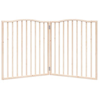 Cancello di sicurezza per cani animali domestici pieghevole 2 ante 160 cm in legno di pioppo marrone 02_0023042